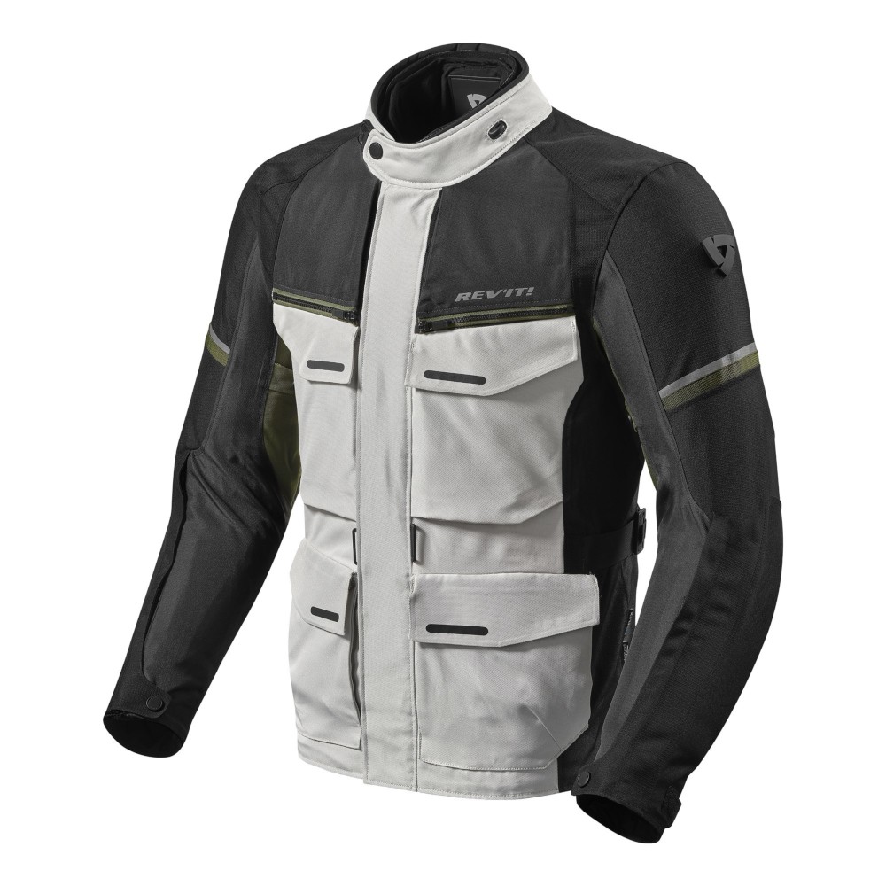 Giacca Moto Touring Rev'it Outback 3 Argento/Verde | Motoutlet