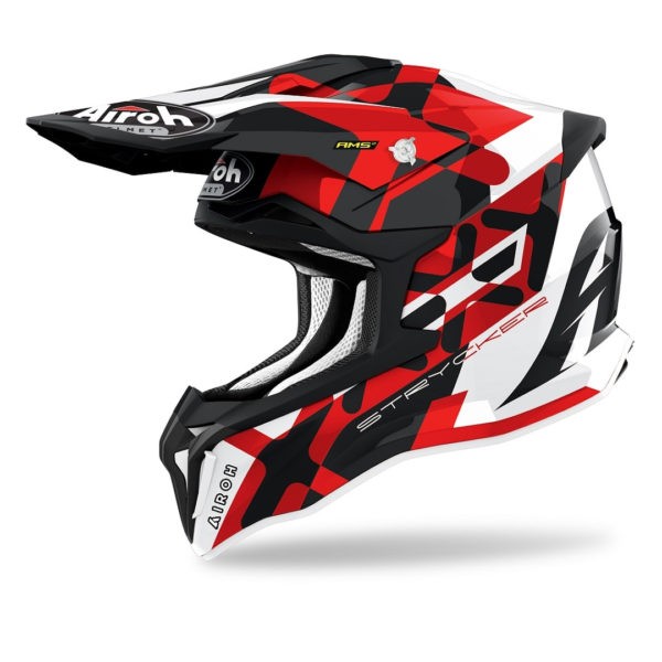 casco motocross enduro airoh strycker xxx red