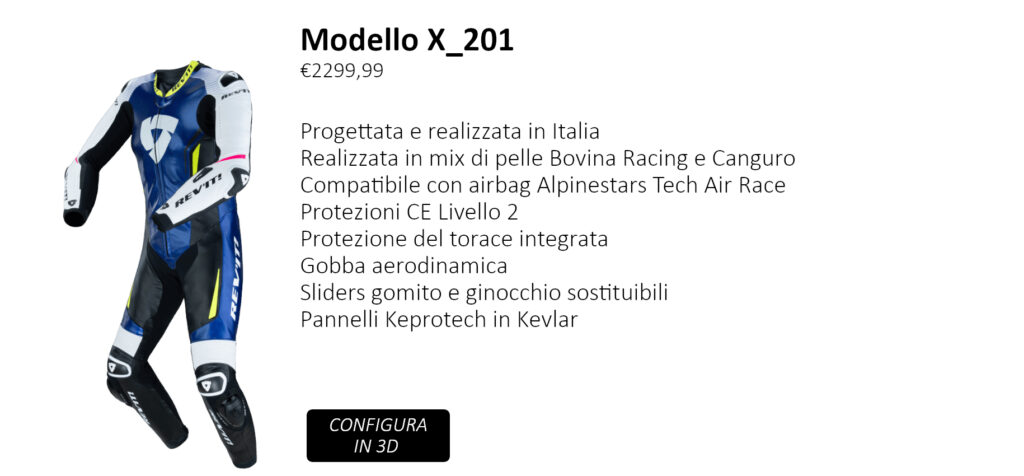 tuta moto in pelle su misura modello X_201