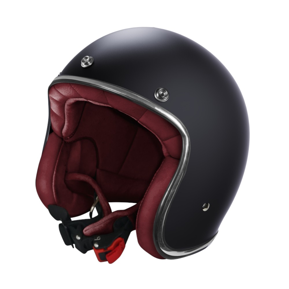 casco jet vintage stormer quartz nero opaco