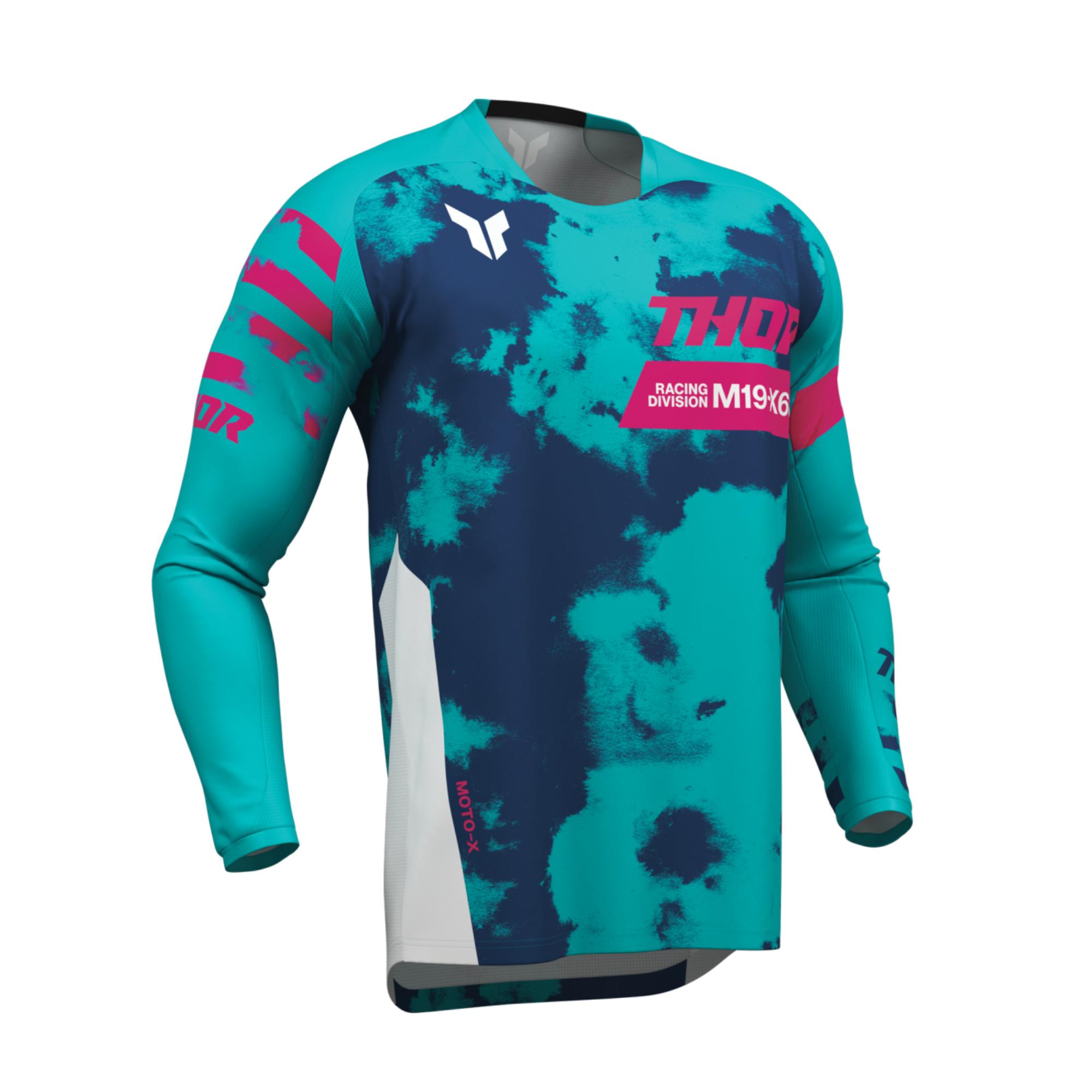 thor launchmode bleach aqua maglia offroad