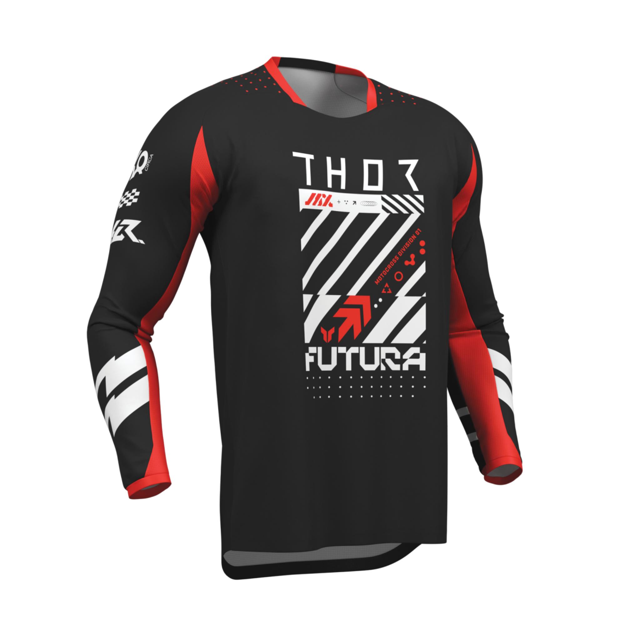 thor launchmode futura jersey nero rosso maglia offroad