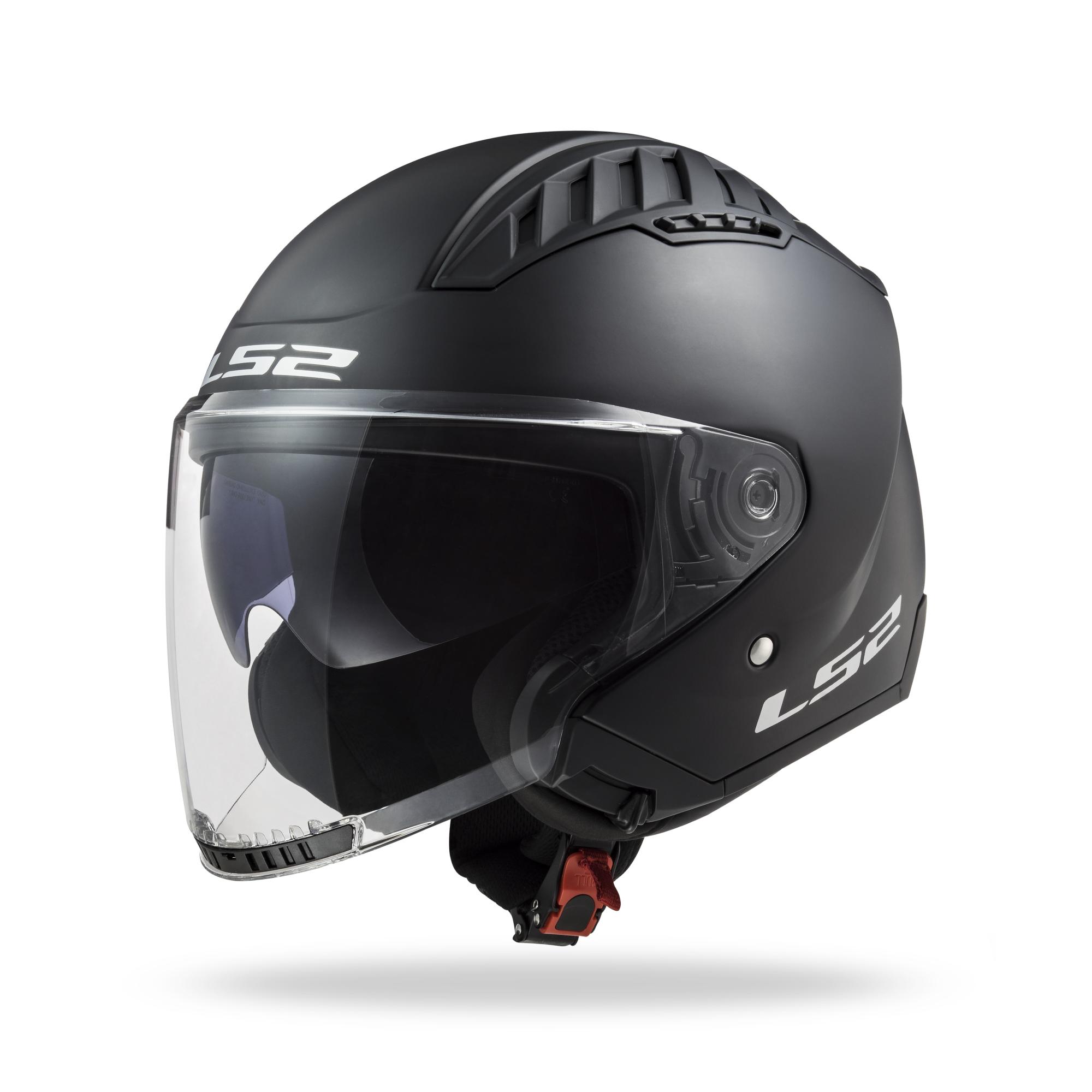 ls2 copter 2 nero opaco of600 casco jet con doppia visiera