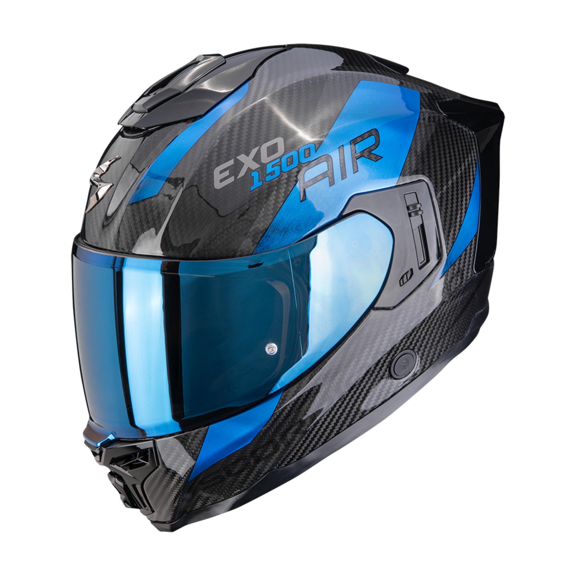 scorpion exo-1500 carbon platted blu casco integrale