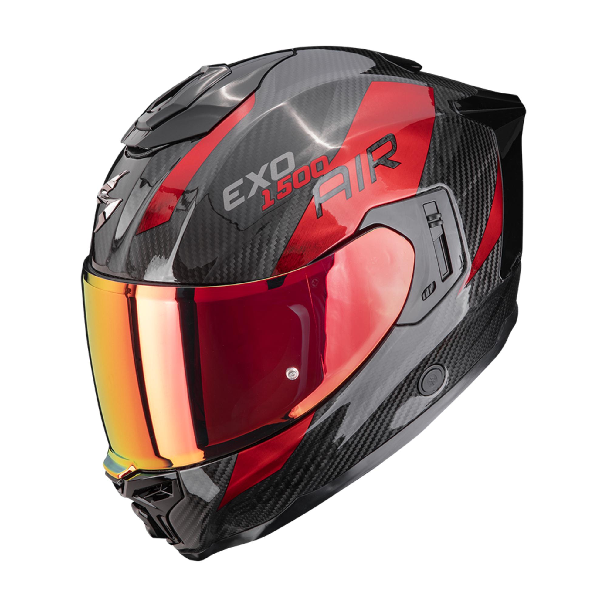 scorpion exo-1500 carbon platted rosso casco integrale