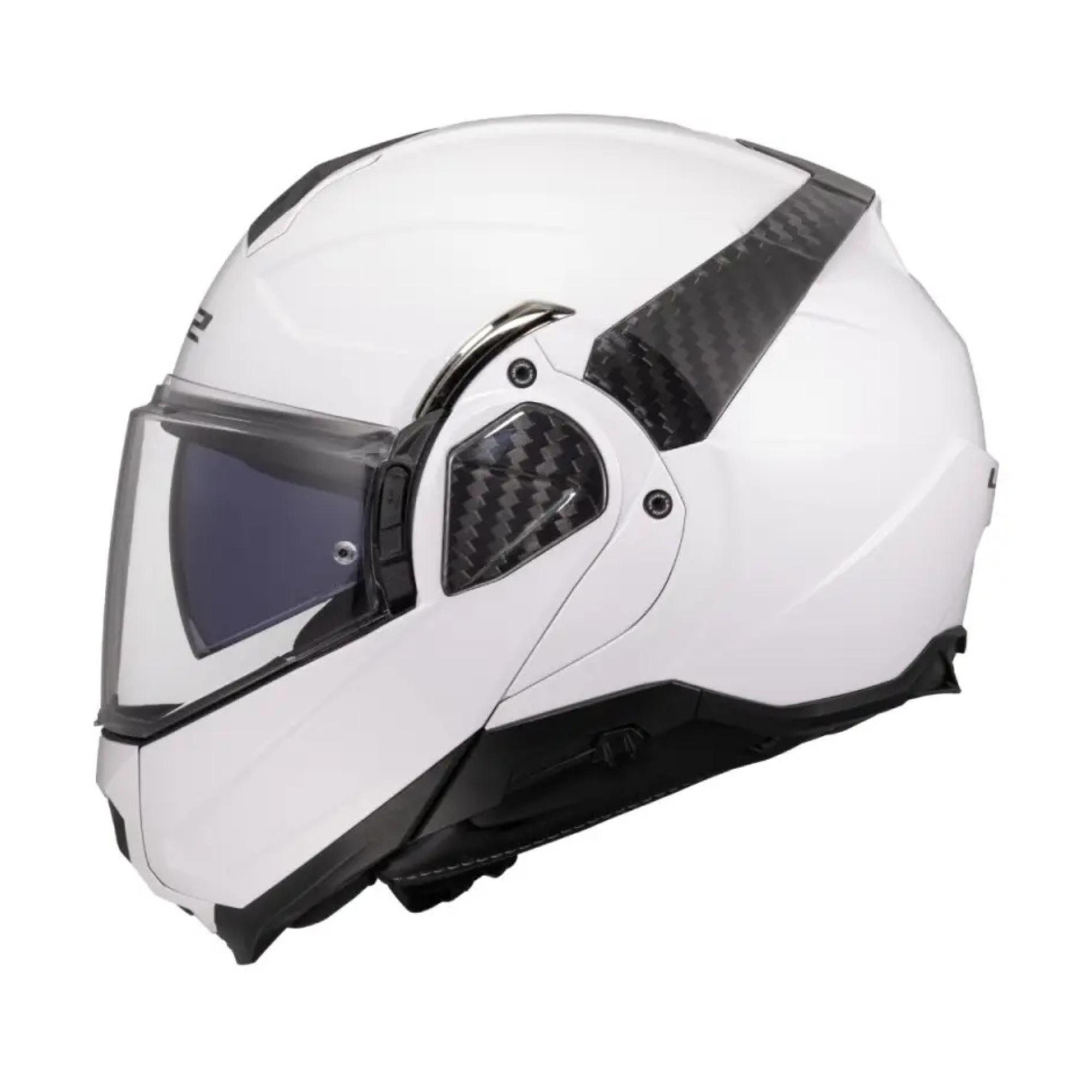 LS2 ADVANT 2 bianco FF910 casco modulare reversibile vista laterale
