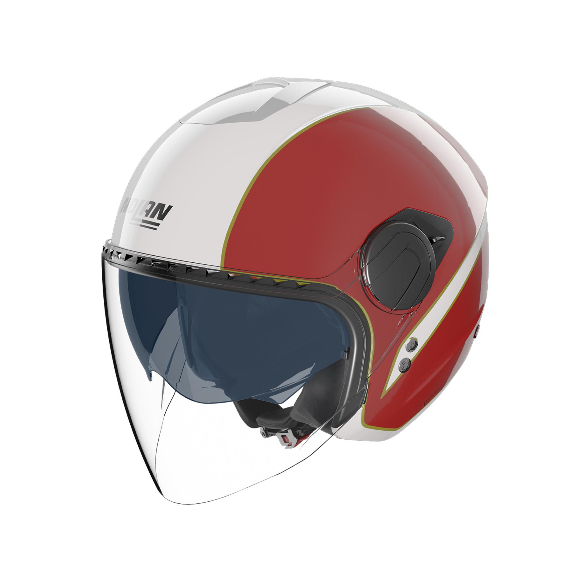 Nolan n20-2 visor tricolore 346 casco jet vista a tre quarti
